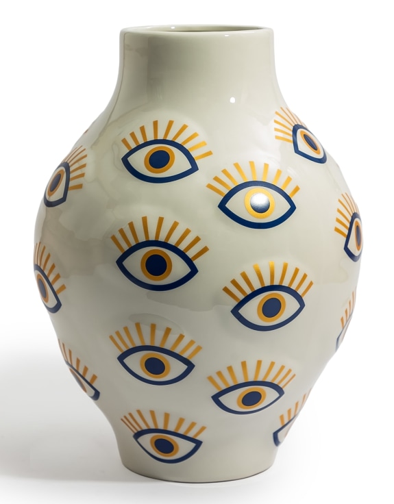 Large Ceramic Multi "Nazar" Eye Vase