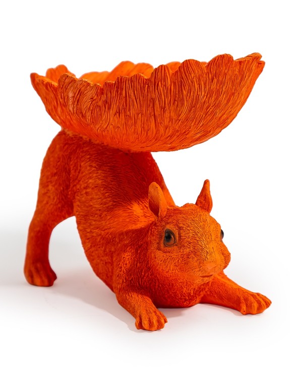 Atomic Orange Squirrel Storage Bowl