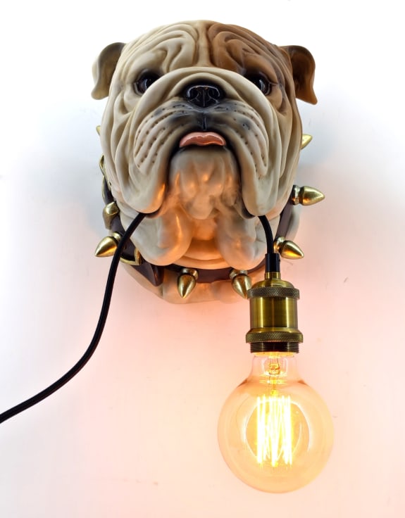 Bulldog Head Wall Light