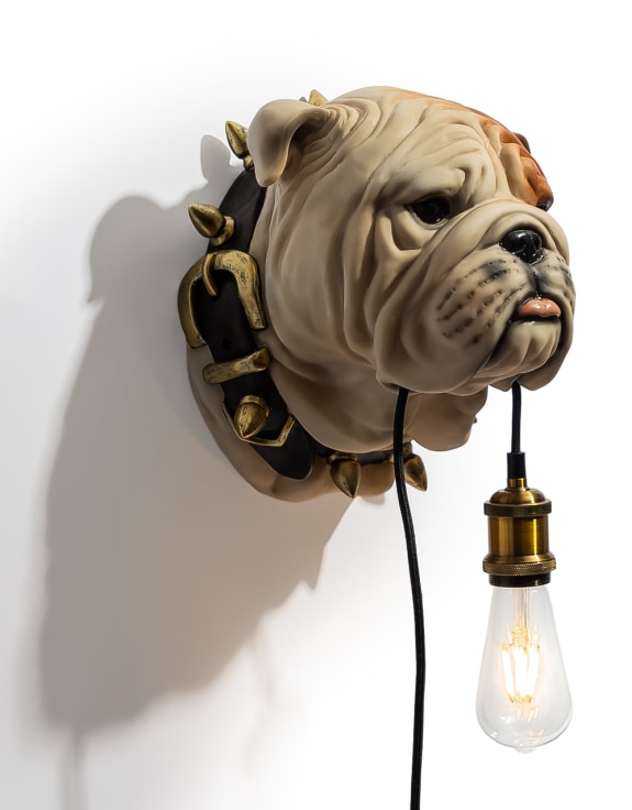 Bulldog Head Wall Light