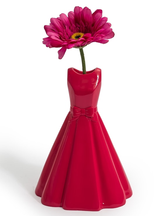 Dark Pink Retro Dress Stem Vase