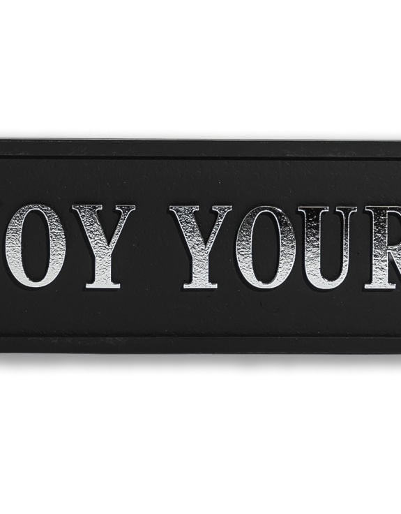 Black & Silver "Enjoy Your Poo" Wall Sign