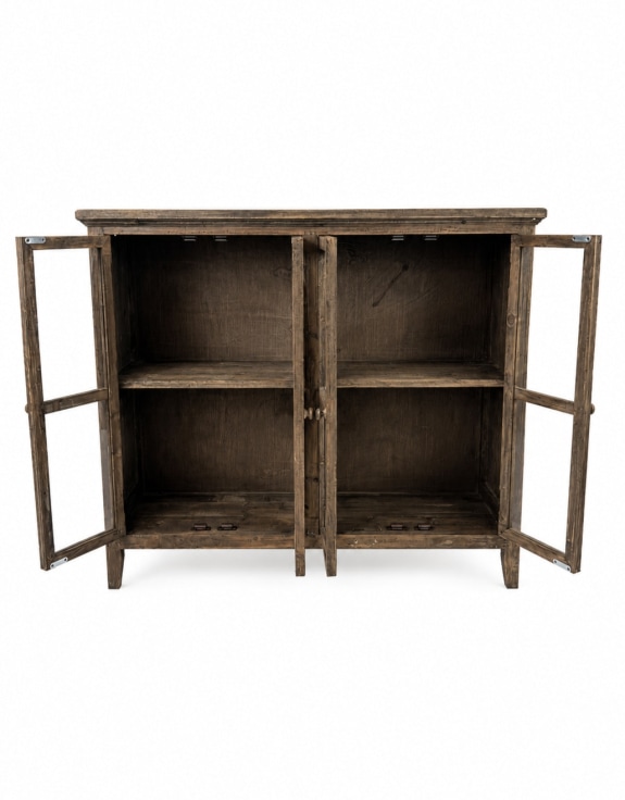 Rustic Wooden "Arundel" Sideboard Cabinet w/ Glass Doors