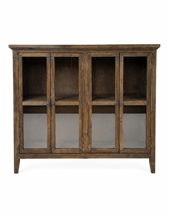 Rustic Wooden "Arundel" Sideboard Cabinet w/ Glass Doors