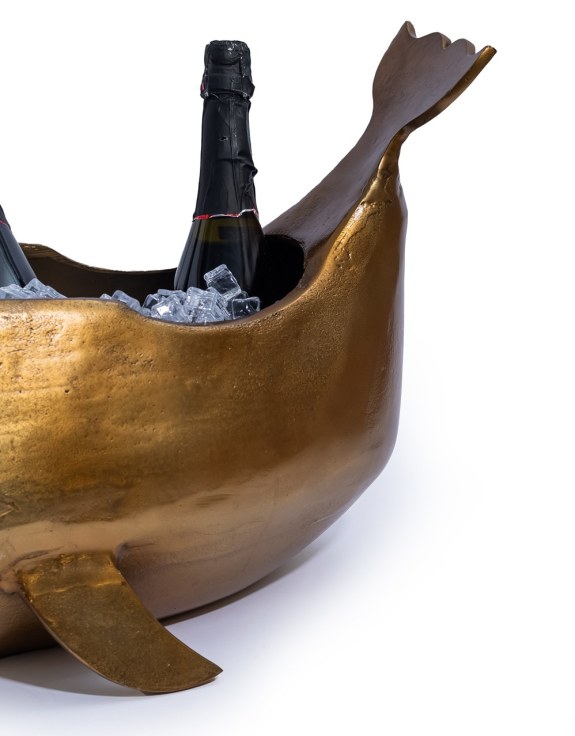 Large Gold Aluminium Whale Ice Bucket