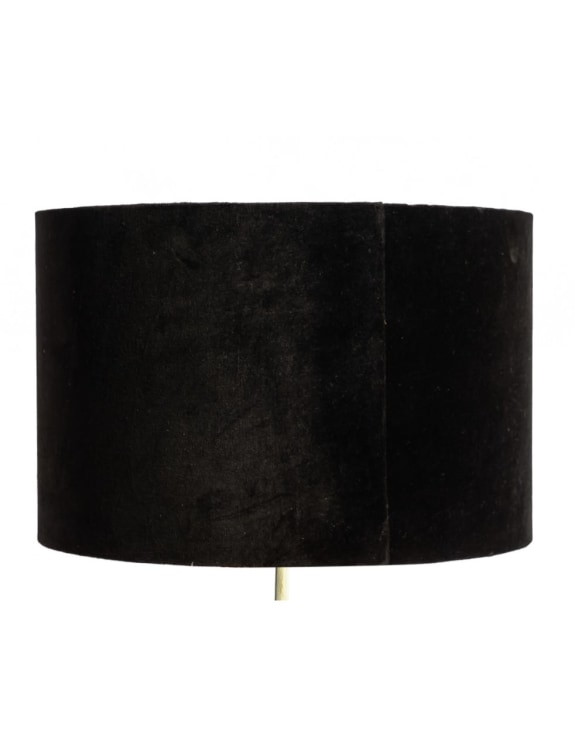 Black Velvet 40cm Cylinder Shade w/ Gold Inner Lining