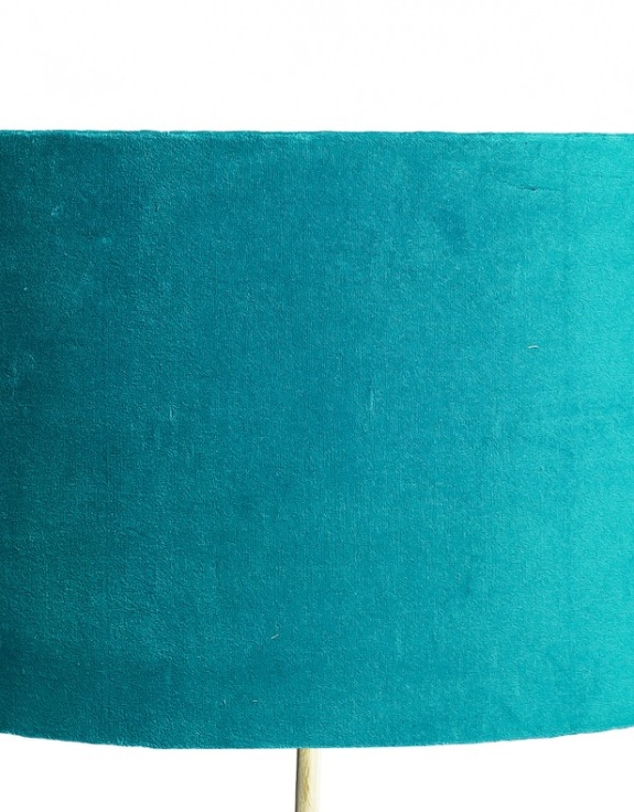 "Ocean" Velvet 40cm Cylinder Shade w/ Gold Inner Lining
