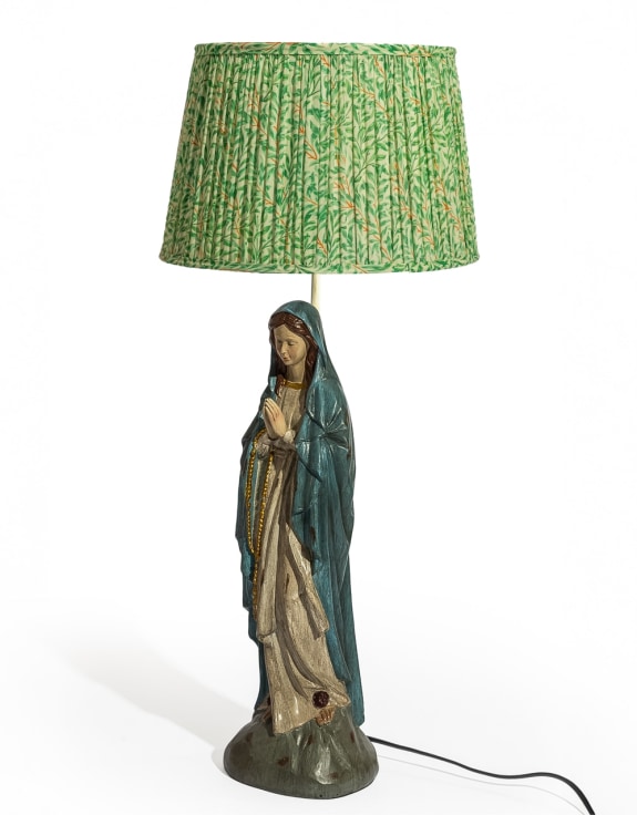 Green "Willow" Gathered / Pleated 40cm Lampshade