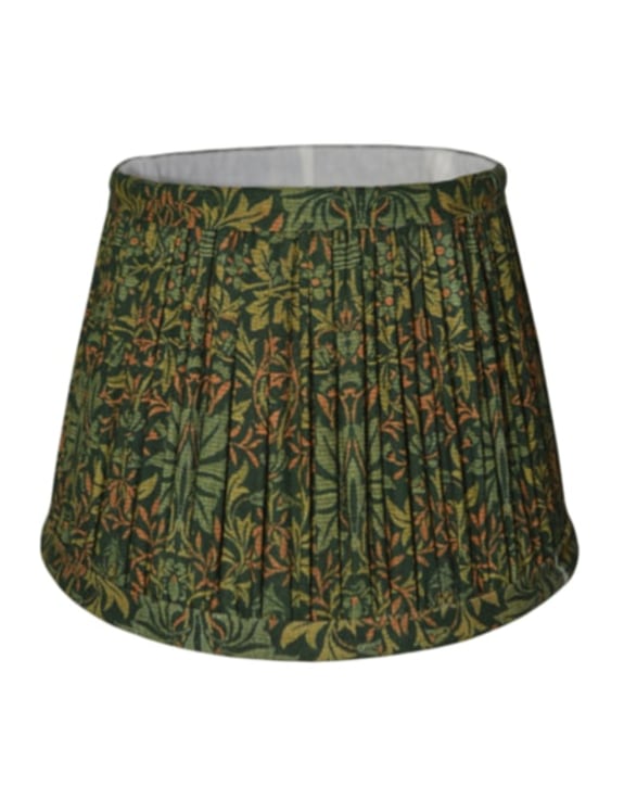 Green "Flower Garden" Gathered / Pleated 40cm Lampshade
