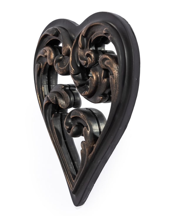 Antique Black "Heart" Mirrored Wall Ornament