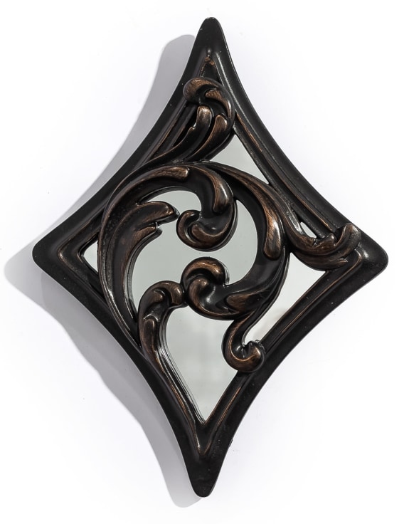 Antique Black "Diamond" Mirrored Wall Ornament
