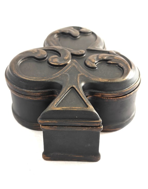Antique Black "Club" Storage / Trinket Box