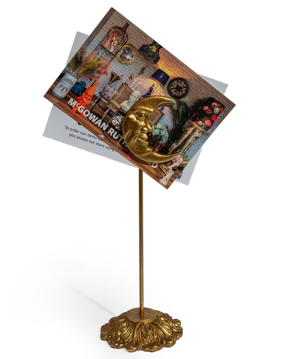 Gold "Moon" Magnetic Card / Photo Holder on Stand