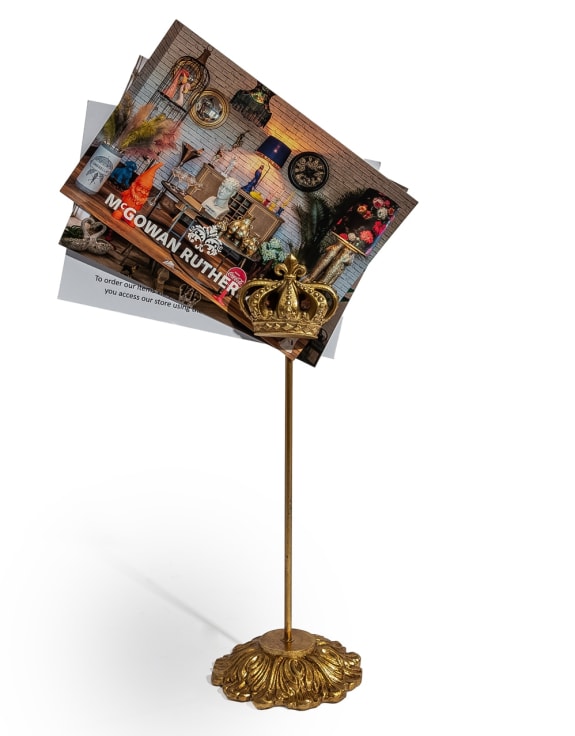 Gold "Crown" Magnetic Card / Photo Holder on Stand