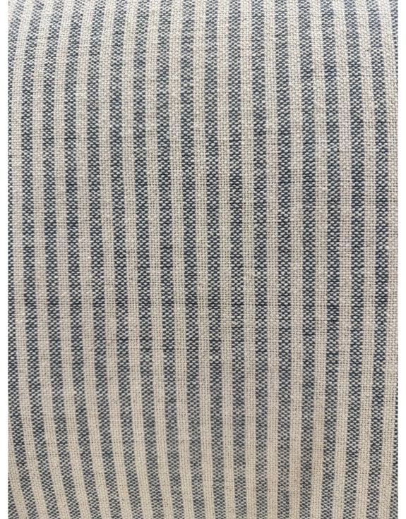 Pearson-Style Blue & White Pinstripe Occasional Wooden Armchair