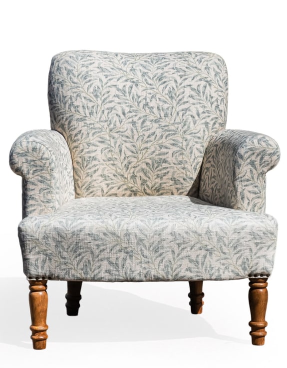 Blue "Willow Boughs" William Morris Patterned Occasional Armchair