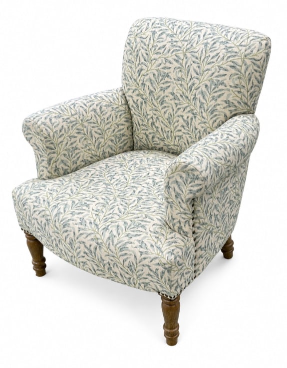 Blue "Willow Boughs" William Morris Patterned Occasional Armchair