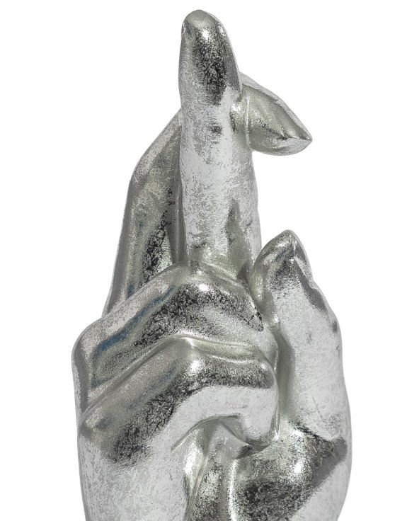 Silver "Fingers Crossed" Hand Figure
