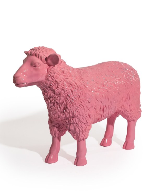 Medium Bright Pink Sheep Figure
