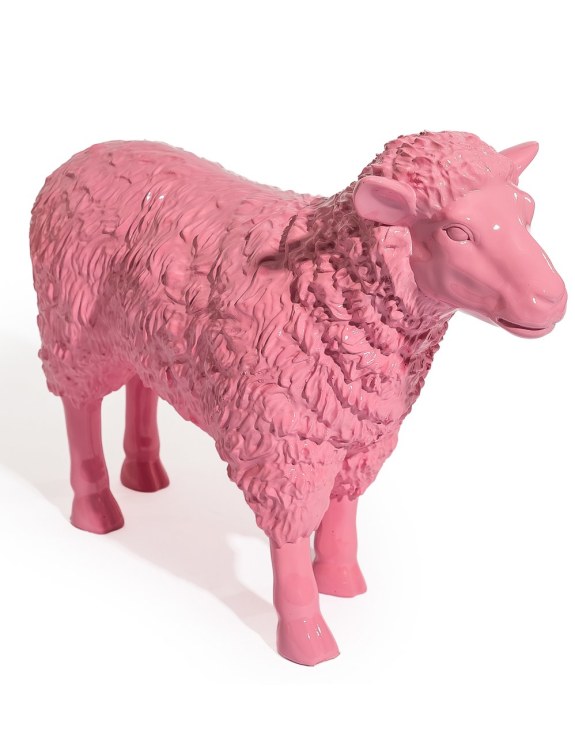 Medium Bright Pink Sheep Figure