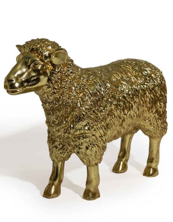 Large Gold Sheep Figure