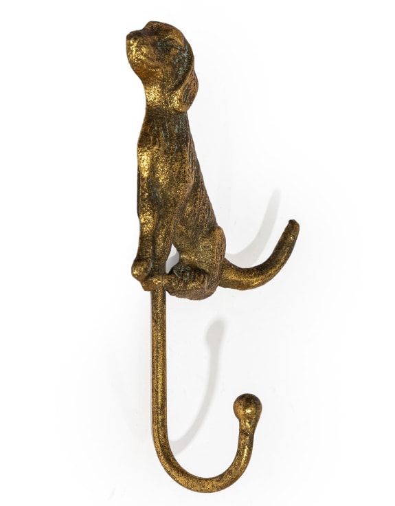 Antique Gold Sitting Dog Coat Hook (to be bought in qtys of 6)