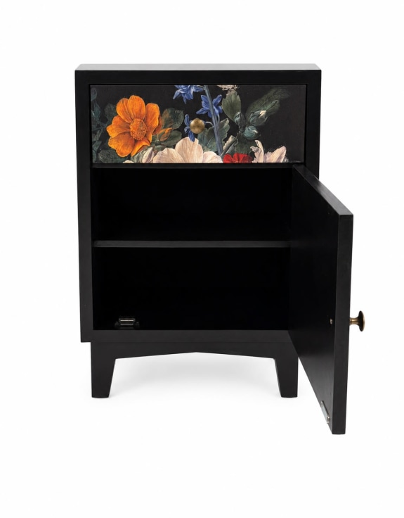 A Pair of Boho Floral Bedside Tables