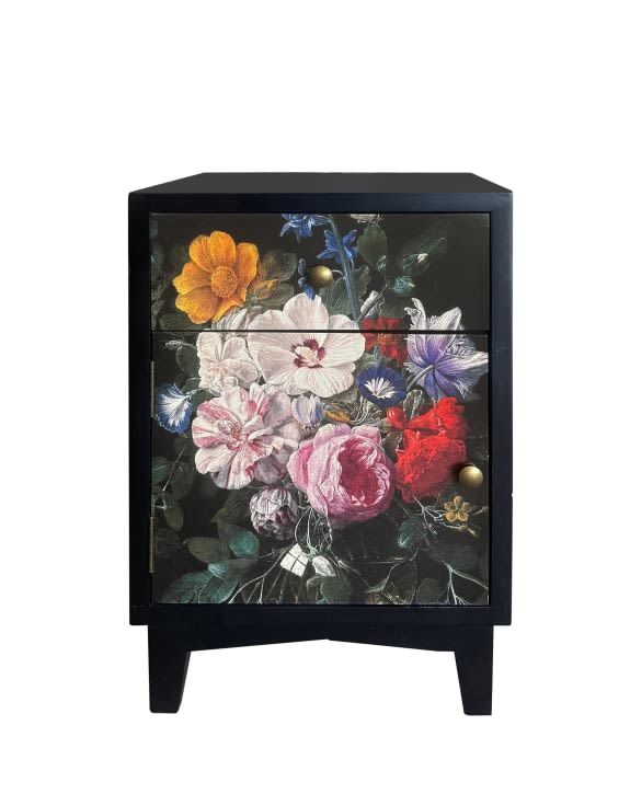 A Pair of Boho Floral Bedside Tables