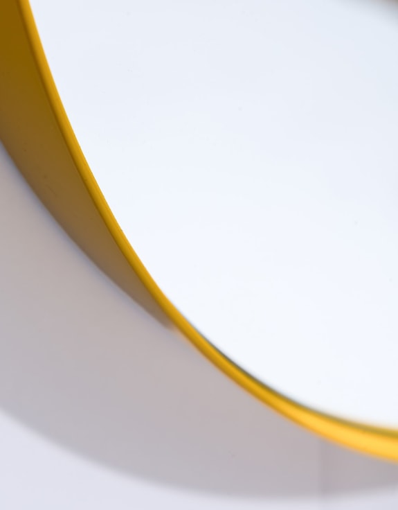 Round 60cm Mustard Yellow Framed Wall Mirror