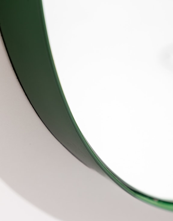 Round 60cm Olive Green Framed Wall Mirror