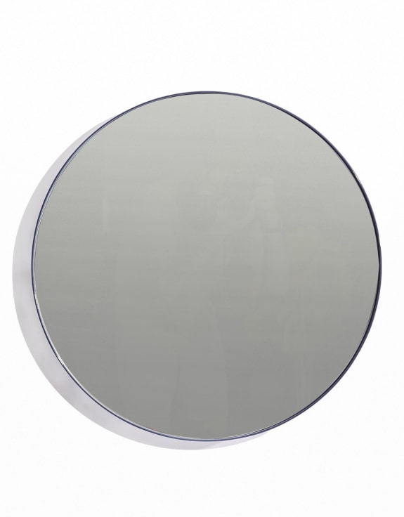 Round 60cm Navy Blue Framed Wall Mirror