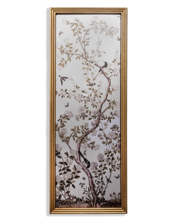 Large Rectangular Gold-Framed Roku Garden Wall Mirror
