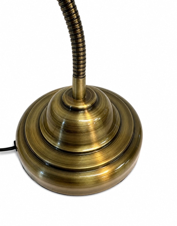 Vintage Polished Bronze Shell Shade Desk Lamp