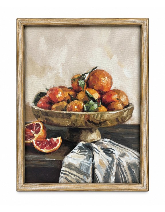 "Mediterranean Oranges" Still Life Framed Print w/ Glass