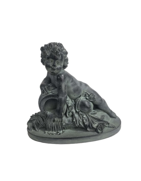 Verdigris Garden Cherub Figure