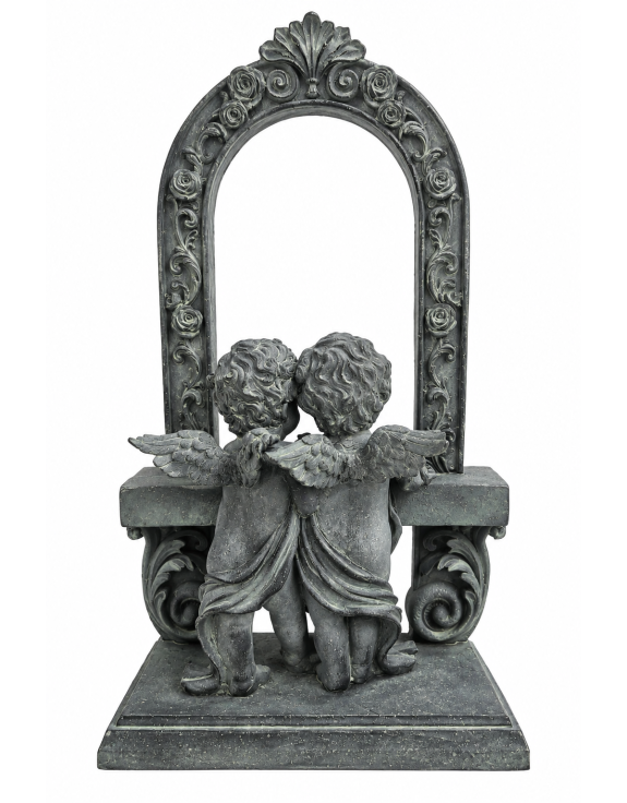 Verdigris Mirror w/ Cherubs Garden Ornament