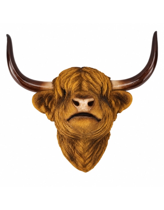Highland Cow Head Wall Figure