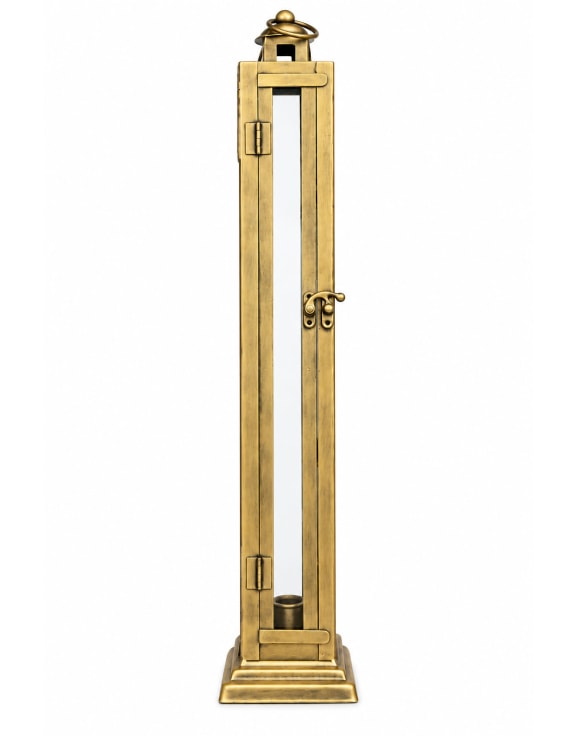 Extra Large Tall Antique Brass Candle Lantern