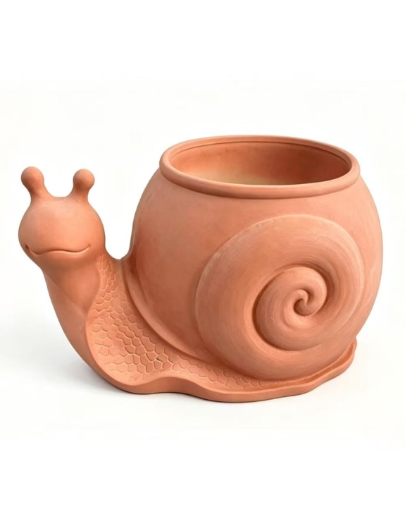 Terracotta Snail Ceramic Planter