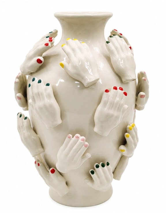 Extra Large Multi "Painted Nails" Ceramic Vase