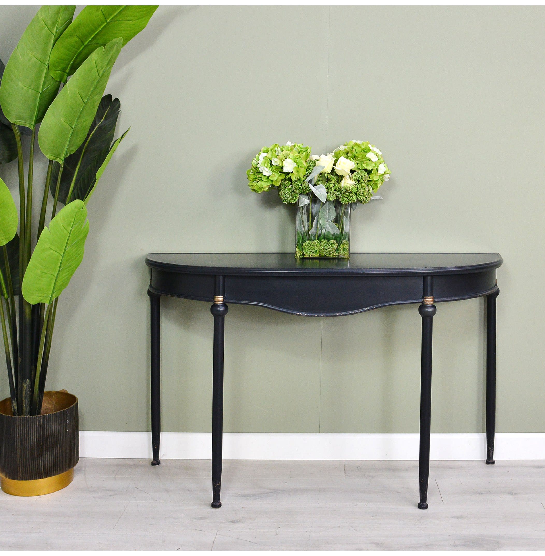 Black Painted Curved Hall Console Table | Nicky Cornell