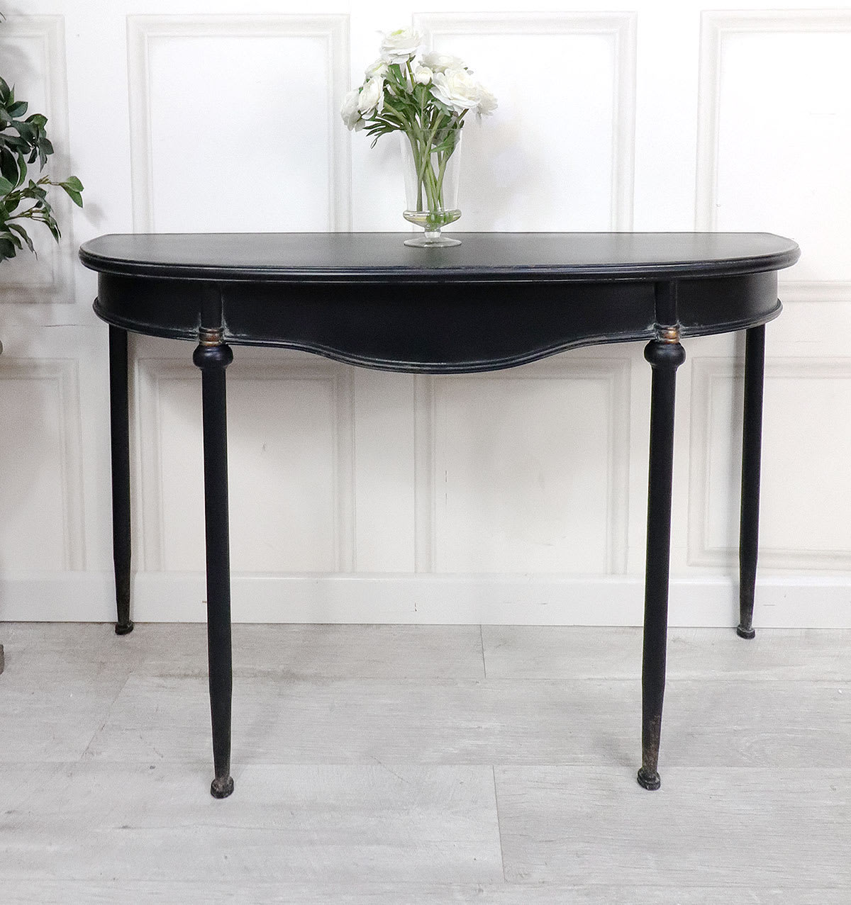 Black Painted Curved Console Table