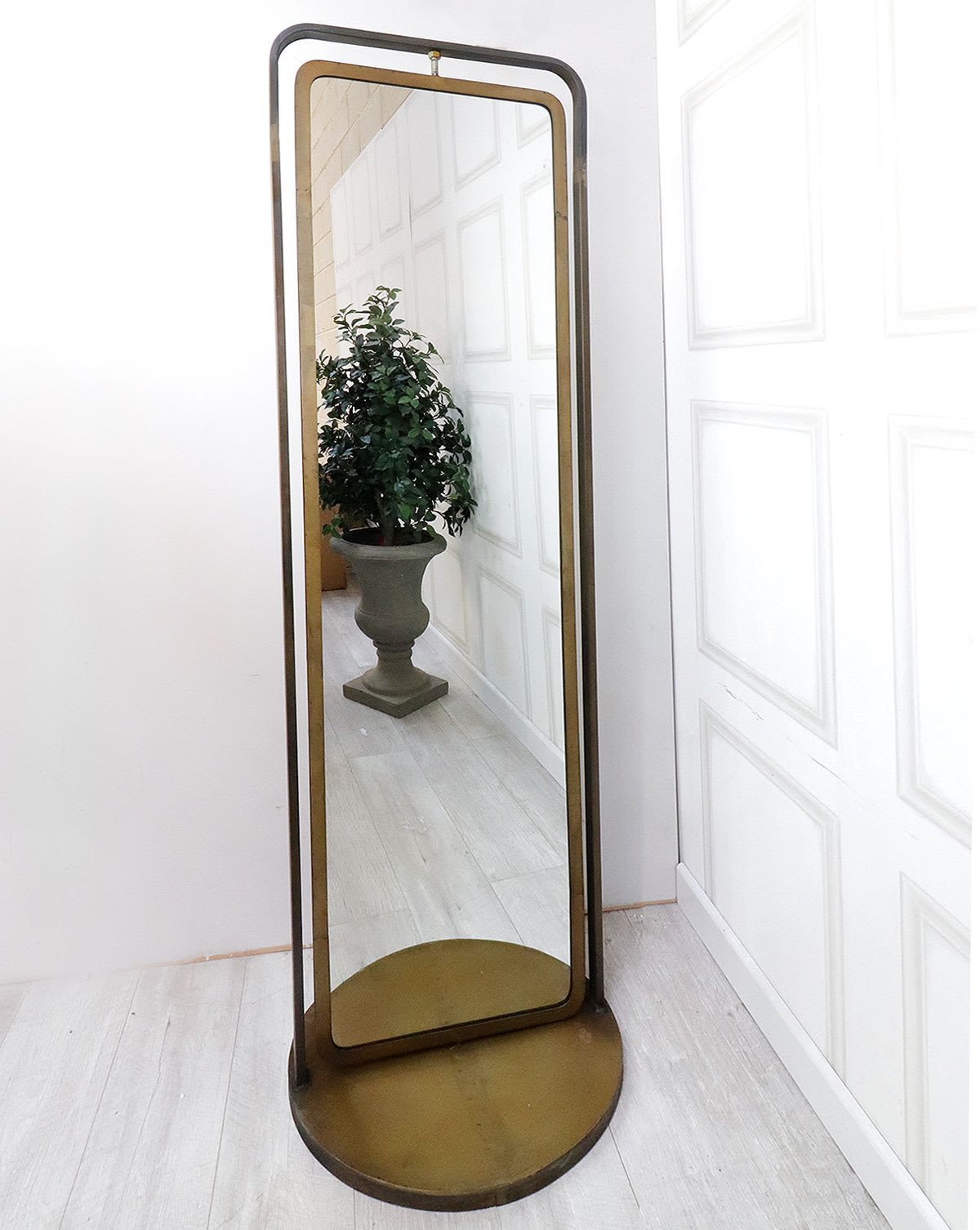 Industrial Revolving Freestanding Storage Mirror