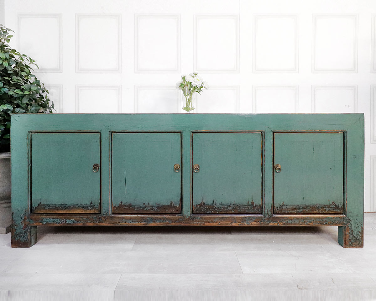 Oriental Style Turquoise Large Sideboard