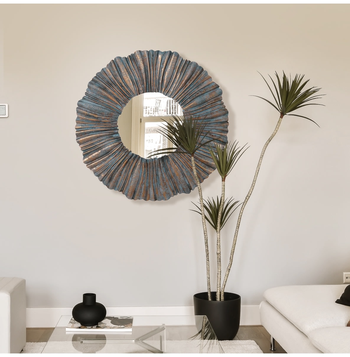 Pleated Frame Wall Mirror