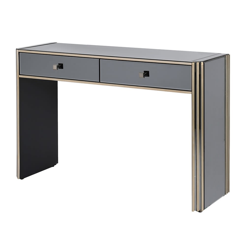 Smoked Mirrored Glass Console Table