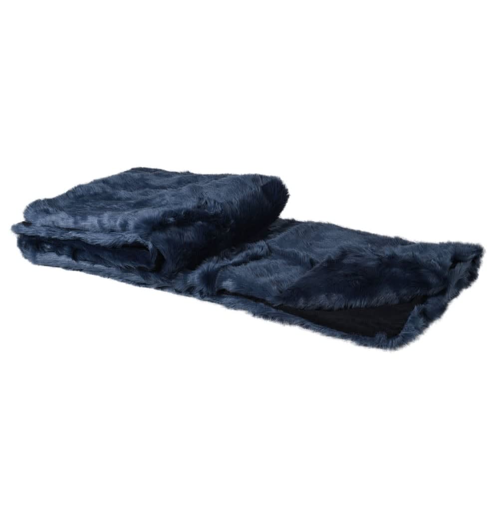 Blue Faux Fur Throw Nicky Cornell