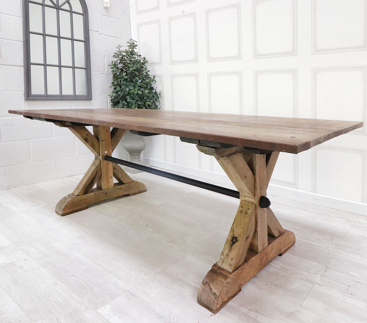 Ornate Leg with Tie Rod Dining Table