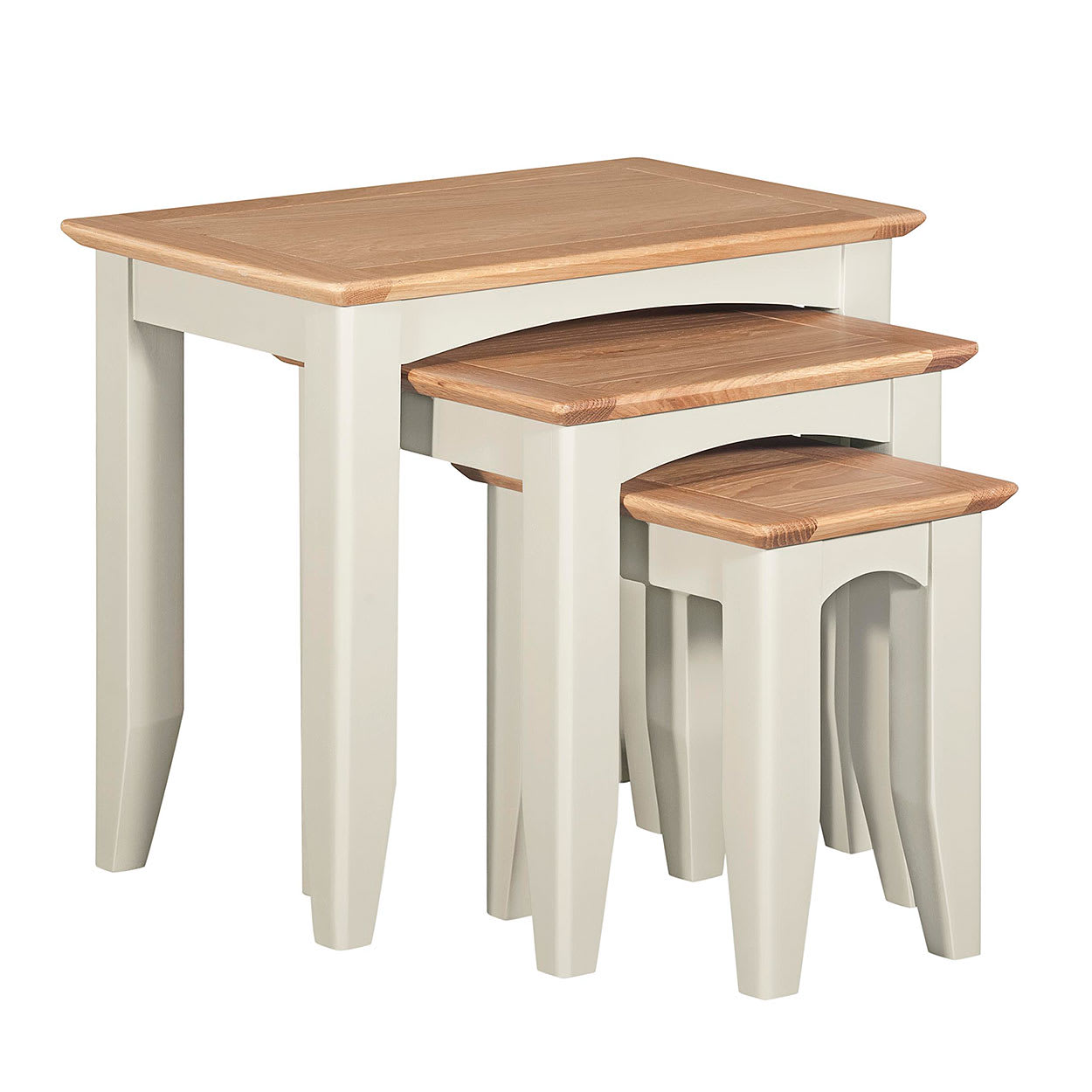 Ribchester Warm White Nest of Tables Nicky Cornell