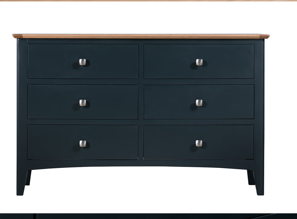 Ribchester Blue Wide Chest of Drawers Nicky Cornell